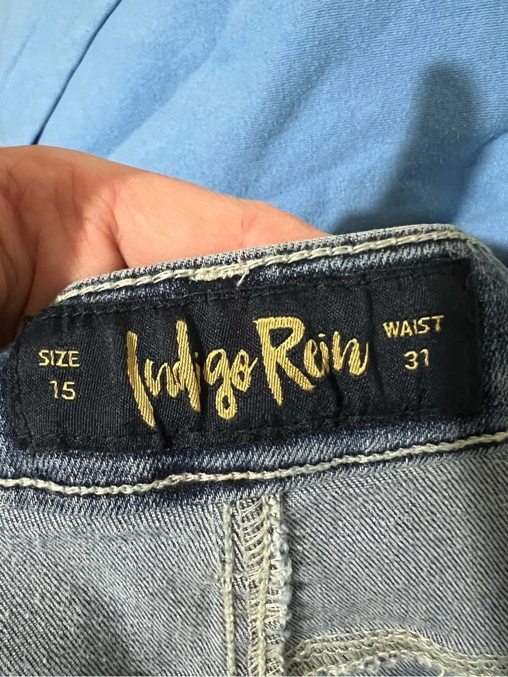 Indigo Rein Distressed Dark Blue Denim Button-Fly Shorts